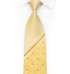 Beverly Hills Polo Club Rhinestone Silk Necktie Stripes & Floral On Yellow With Sparkles - San-Dee