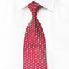 Blu Moon Men's Crystal Rhinestone Necktie Silver Trellis On Red - San-Dee