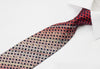 Cabrini Mens Silk Rhinestone Necktie Burgundy Black Geometric With Silver Sparkles - San-Dee
