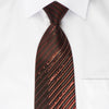 Charles Jourdan Rhinestone Necktie Orange Striped On Dark Brown With Silver Sparkles - San-Dee
