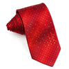 Charles Jourdan Silk neck Tie Woven Trellis On Graduating Red With Rhinestones - San-Dee