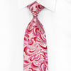 Christian Aujard Men's Silk Tie Paisley On Pink Sparkling With Crystal Rhinestones - San-Dee