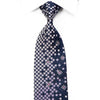 Christian Aujard Rhinestone Silk Necktie Purple Geometric On Navy With Sparkles - San-Dee