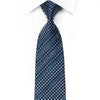 Countess Mara Mens Crystal Silk Necktie Silver Blue Checkered With Silver Sparkles - San-Dee