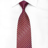 Countess Mara Men's Crystal Silk Tie Gold Gray Geometric On Burgundy With Sparkles - San-Dee