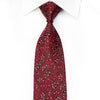 Countess Mara Men's Crystal Tie Paisley On Red Burgundy Silk With Silver Sparkles - San-Dee