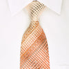 Countess Mara Rhinestone Necktie Orange Stripes On Silver With Blue Sparkles - San-Dee