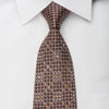Countess Mara Rhinestone Silk Necktie Silver Trellis On Brown With Sparkles - San-Dee