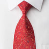 Countess Mara Silk Necktie Floral On Red Sparkling With Rhinestones - San-Dee