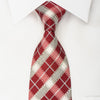 Countess Mara Silk Necktie Silver Burgundy Plaids With Rhinestones & Silver Sparkles - San-Dee