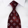 Countess Mara Silk Tie Floral On Burgundy Sparkling With Crystal Rhinestones - San-Dee