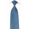 Crocodile Mens Crystal Silk Necktie Blue Checkered Sparkling