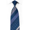 Crocodile Men’s Crystal Silk Tie Stripes & Geometric On Navy