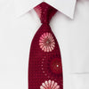 Cuni Homme Silk Rhinestone Necktie Abstract Floral On 