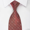 Daily Bones Silk Tie Silver Gold Trellis On Burgundy With Rhinestones - San-Dee