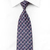 Daks Crystal Necktie Purple Acanthus On Navy Silk With 