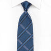 Daks Men’s Crystal Silk Necktie Striped On Blue With Silver 
