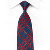 Daks Men’s Crystal Silk Tie Red Stripes On Dark Blue 