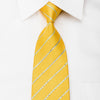 Daks Mens Rhinestone Necktie Stripes On Yellow Silk With 