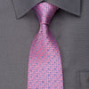 Daks Men’s Rhinestone Silk Necktie Purple Spirals On Pink 