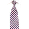 Daks Mens’ Silk Crystal Necktie Pink Navy Checkered With red