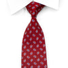 Daks Men's Silk Necktie Paisley On Burgundy Sparkling With Rhinestones - San-Dee
