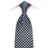 Daks Men’s Silk Necktie Silver Checkered On Navy Sparkling 