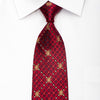 Daks Men’s Silk Tie Checkered On Burgundy Sparkling With 