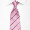 Daks Men's Silk Tie Striped On Pink Sparkling With Crystal Rhinestones - San-Dee