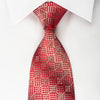 Daks Rhinestone Necktie Red Checker On Silver Medallions 