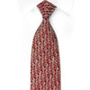 Daks Rhinestone Silk Necktie Golden Filigree On Red With Red