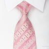 Daks Rhinestone Silk Necktie Pink Striped With Silver 