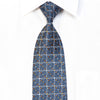 Daks Rhinestone Silk Necktie Silver Geometric On Navy With 