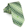 Daks Rhinestone Tie Green Gray Silk Checked Design With Blue