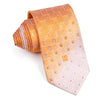 Daks Silk Neck Tie With Rhinestones Orange & White Checked 