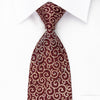 Daks Silk Rhinestone Necktie Scrolls On Burgundy With Silver Red Sparkles - San-Dee