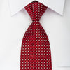 Daks Silk Tie Checkered Trellis On Burgundy With Rhinestones & Sparkles - San-Dee