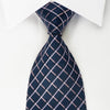 Daks Silk Tie Pink Mauve Striped On Blue With Silver Sparkles - San-Dee