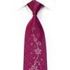 Dandy MIcrofiber Rhinestone Necktie Black Purple Houndstooth With Silver Sparkles - San-Dee