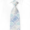 Daniel Hechter Men's Crystal Rhinestone Silk Necktie Damask On Pale Blue With Silver Sparkles - San-Dee