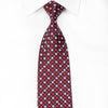 Daniel Hechter Men's Crystal Silk Tie Geometric On Burgundy With Silver Sparkles - San-Dee