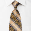 Daniel Hechter Mens Rhinestone Necktie Golden Cartouche On Silver Silk With Gold Sparkles - San-Dee