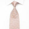 Daniel Hechter Men's Rhinestone Silk Necktie Anthemion On Peach Silver With Sparkles - San-Dee