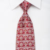 Daniel Hechter Mens Rhinestone Silk Necktie Cartouche On Burgundy With Gold Sparkles - San-Dee