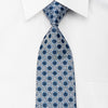 Daniel Hechter Mens Rhinestone Tie Silver Cartouche On Blue Silk With Silver Sparkles - San-Dee