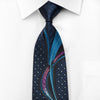 Daniel Hechter Men's Silk Necktie Waves On Navy Blue Rhinestone Necktie - San-Dee