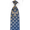 Daniel Hechter Rhinestone Necktie Damask On Blue With Gold Sparkles - San-Dee