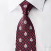 Daniel Hechter Rhinestone Necktie Red Checked On Navy With Silver Sparkles - San-Dee