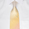Daniel Hechter Rhinestone Silk Necktie Geometric On Graduating Yellow Orange Silk With Silver Sparkles - San-Dee