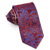 Daniel Hechter Silk Necktie Blue & Golden Vines On Burgundy With Rhinestones - San-Dee